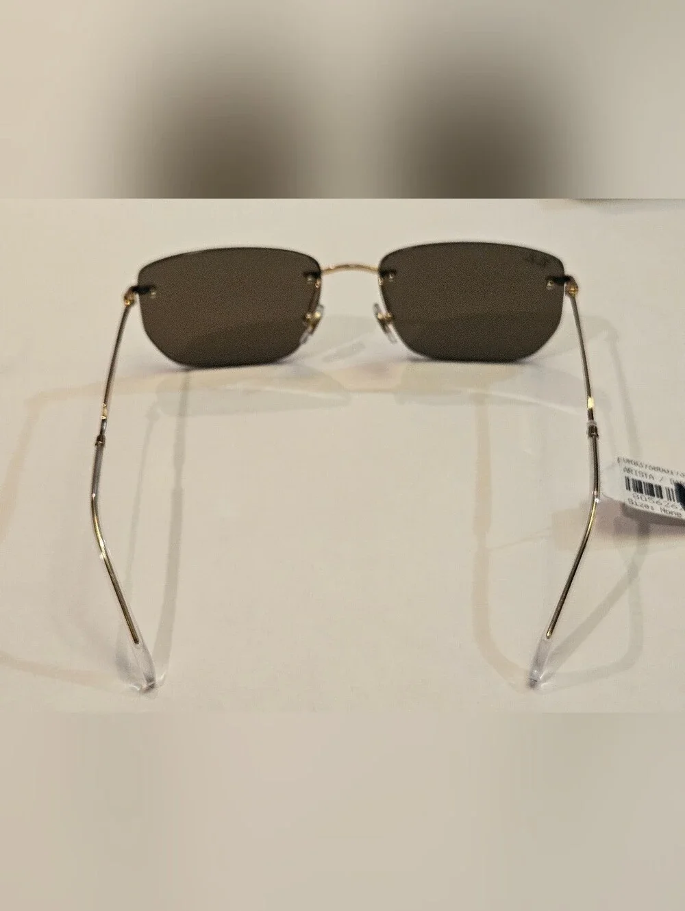 Ray Ban Sunglasses RB3768 001/73  ARISTA Gold / Dark Brown Rimless 56MM